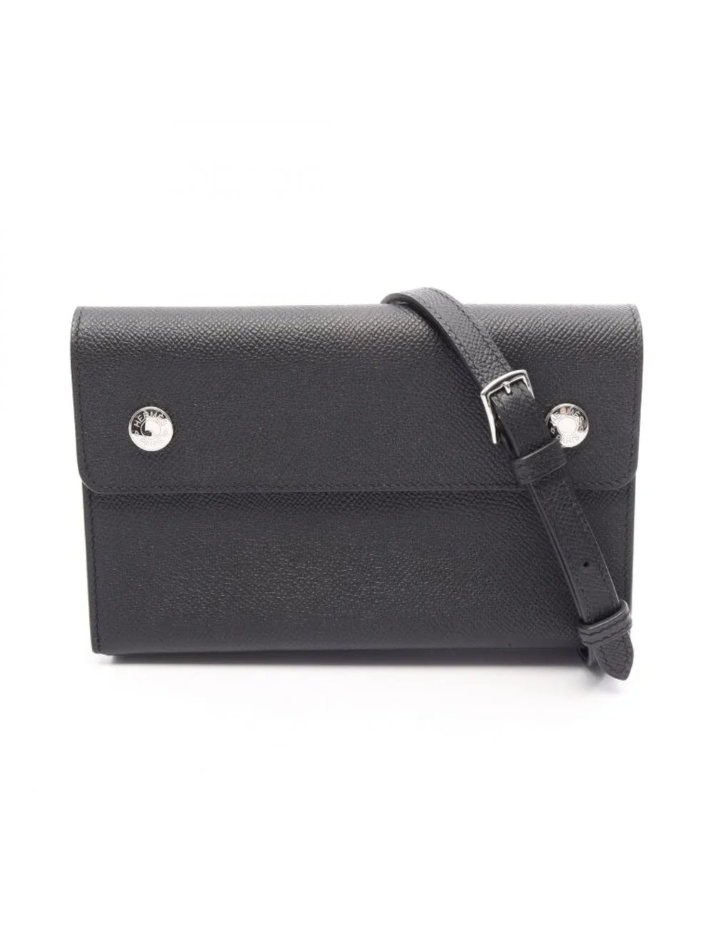 Hermes Shoulder Bag Nap To Go Black Leather Calf